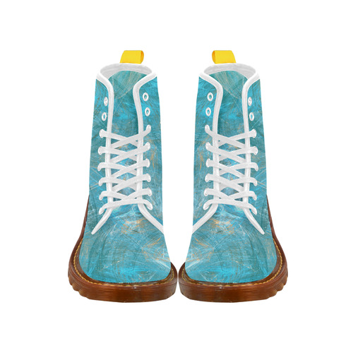 Frozen Ice Blue Fractal Martin Boots For Men Model 1203H