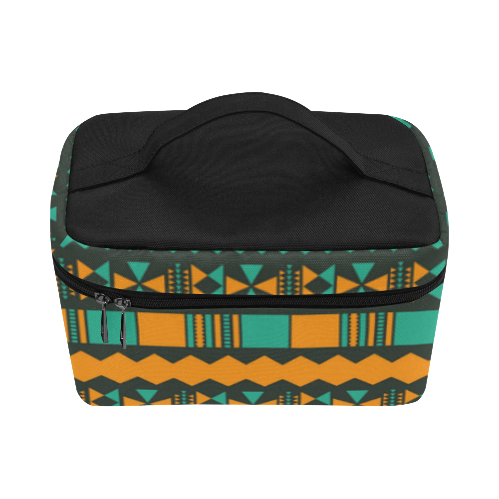 Green and Yellow Aztec Tribal Lunch Bag/Large (Model 1658)