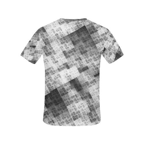 Funny Crazy Black and White Check All Over Print T-Shirt for Women (USA Size) (Model T40)