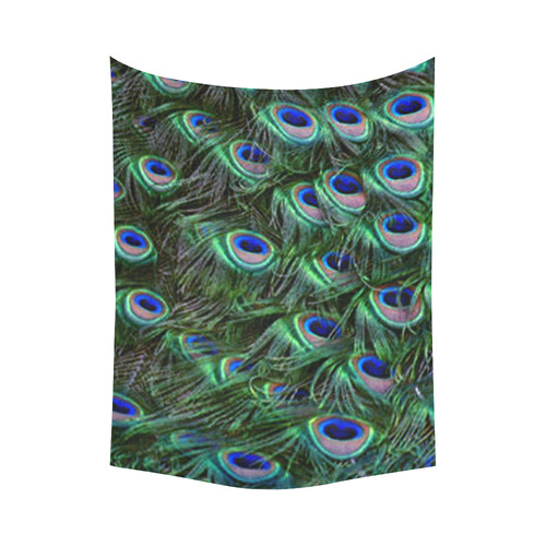 Peacock Feathers Cotton Linen Wall Tapestry 60"x 80"