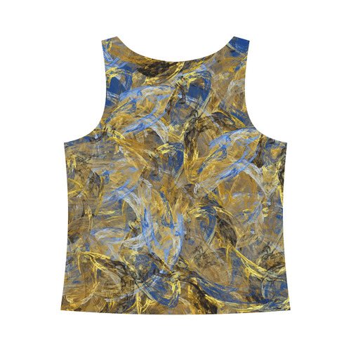 Antique Anciently Gold Blue Vintage Design All Over Print Tank Top for Women (Model T43)