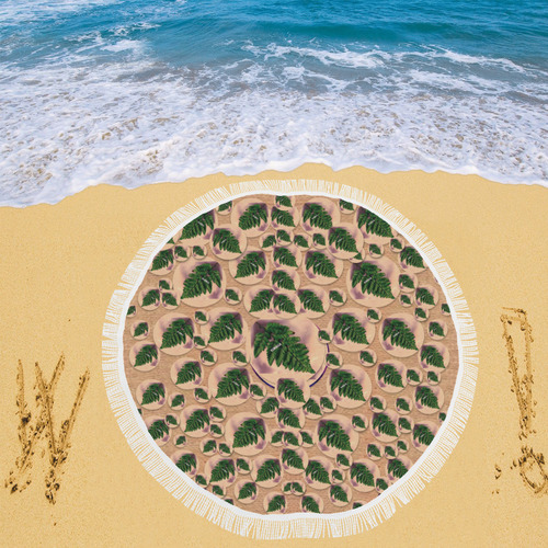 Made In Taiwan pop art Circular Beach Shawl 59"x 59"