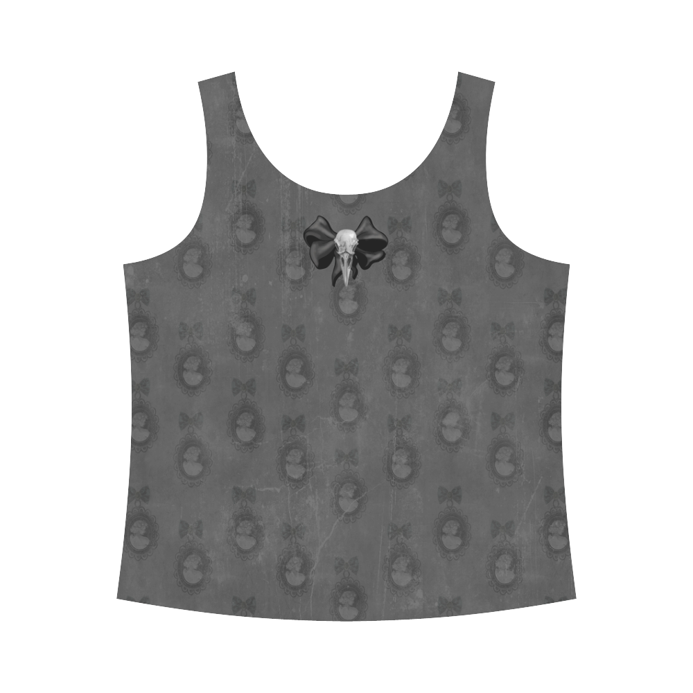 Raven Cameo Gothic Print All Over Print Tank Top for Women (Model T43)