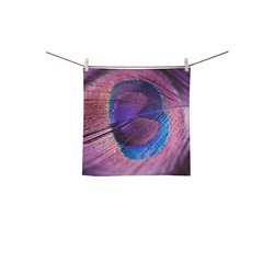 Purple Peacock Feather Square Towel 13“x13”