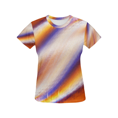THE BIG WAVE Colorful Painting All Over Print T-Shirt for Women (USA Size) (Model T40)