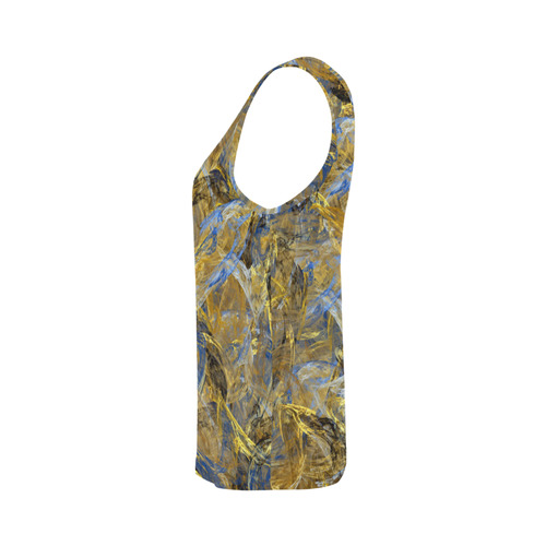 Antique Anciently Gold Blue Vintage Design All Over Print Tank Top for Women (Model T43)