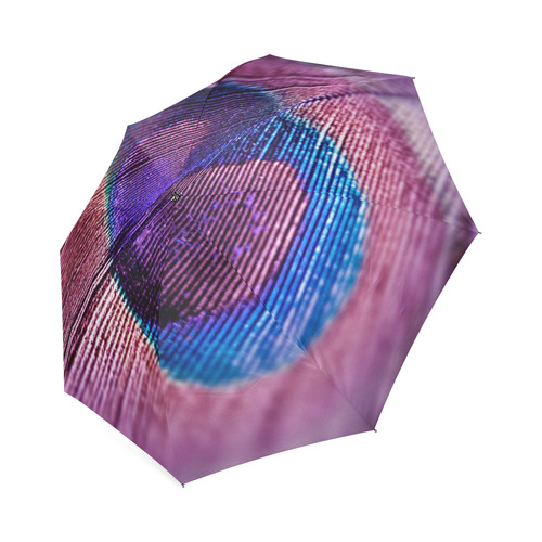 Purple Peacock Feather Foldable Umbrella (Model U01)