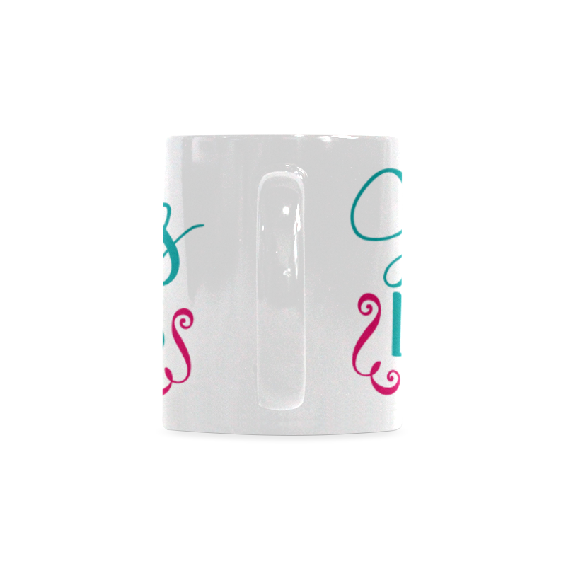 Jesus Loves Me turq/fuschia White Mug(11OZ)