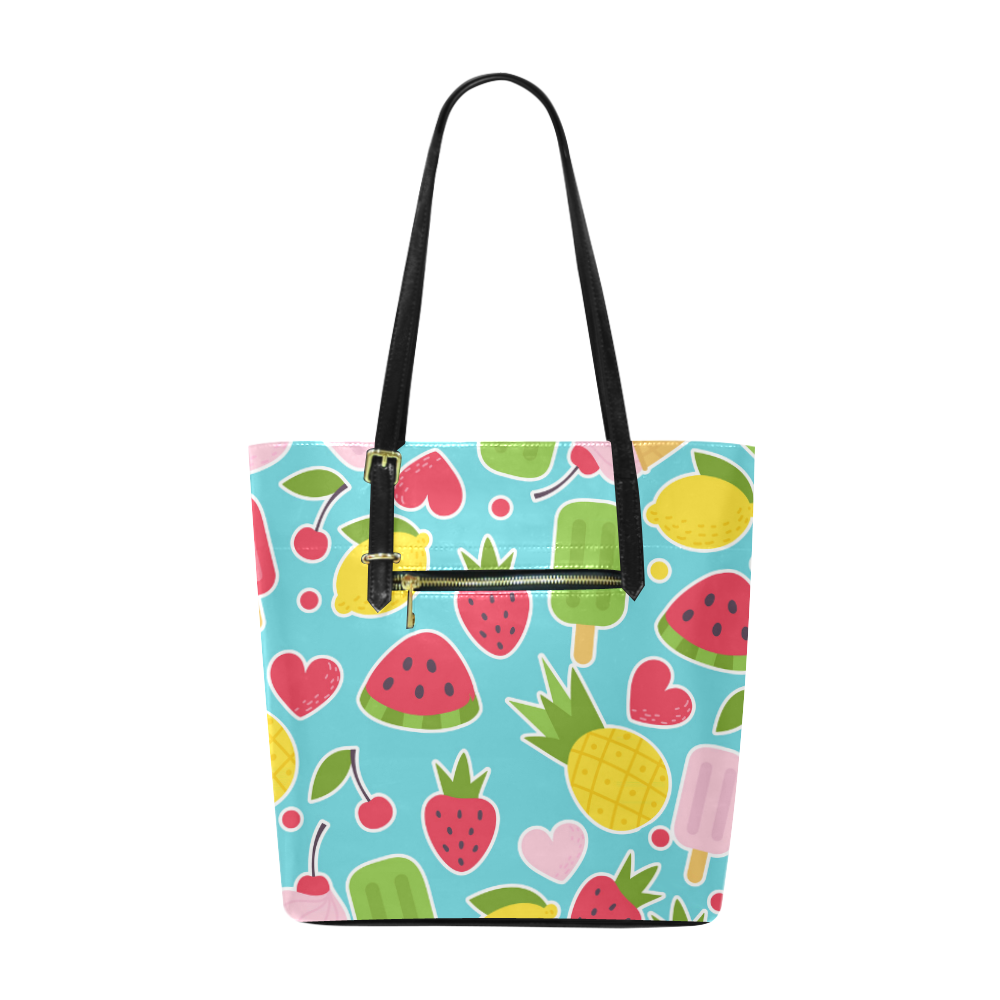 Summer Fruit Hearts Ice Cream Euramerican Tote Bag/Small (Model 1655)