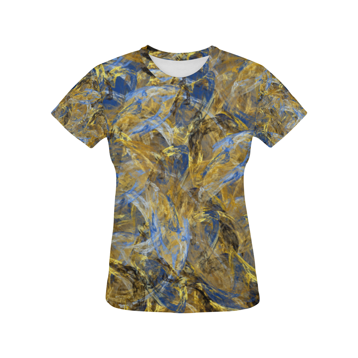 Antique Anciently Gold Blue Vintage Design All Over Print T-Shirt for Women (USA Size) (Model T40)