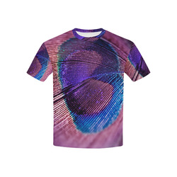 Purple Peacock Feather Kids' All Over Print T-shirt (USA Size) (Model T40)