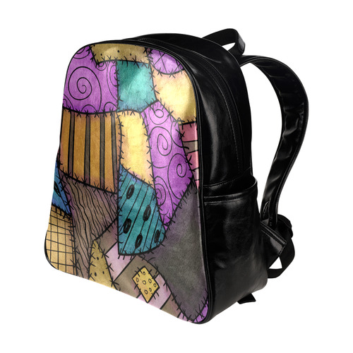 Patchwork Scraps Multi-Pockets Backpack (Model 1636)