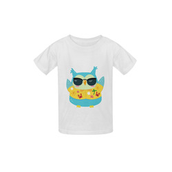 Cool Beach Owl Palm Tree Shades Kid's  Classic T-shirt (Model T22)