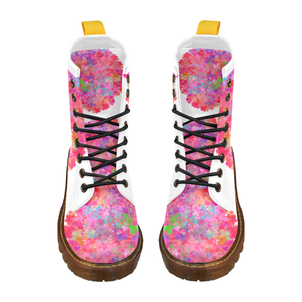 The Pink Party Colorful Splash High Grade PU Leather Martin Boots For Women Model 402H