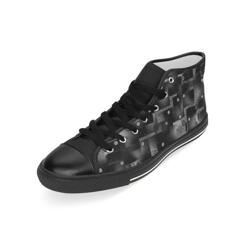 Stucco and Co. B&W - Jera Nour Men’s Classic High Top Canvas Shoes (Model 017)