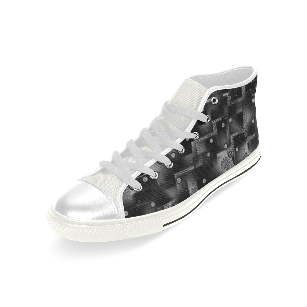 Stucco and Co. B&W - Jera Nour Men’s Classic High Top Canvas Shoes (Model 017)