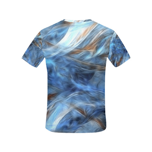 Blue Colorful Abstract Design All Over Print T-Shirt for Women (USA Size) (Model T40)