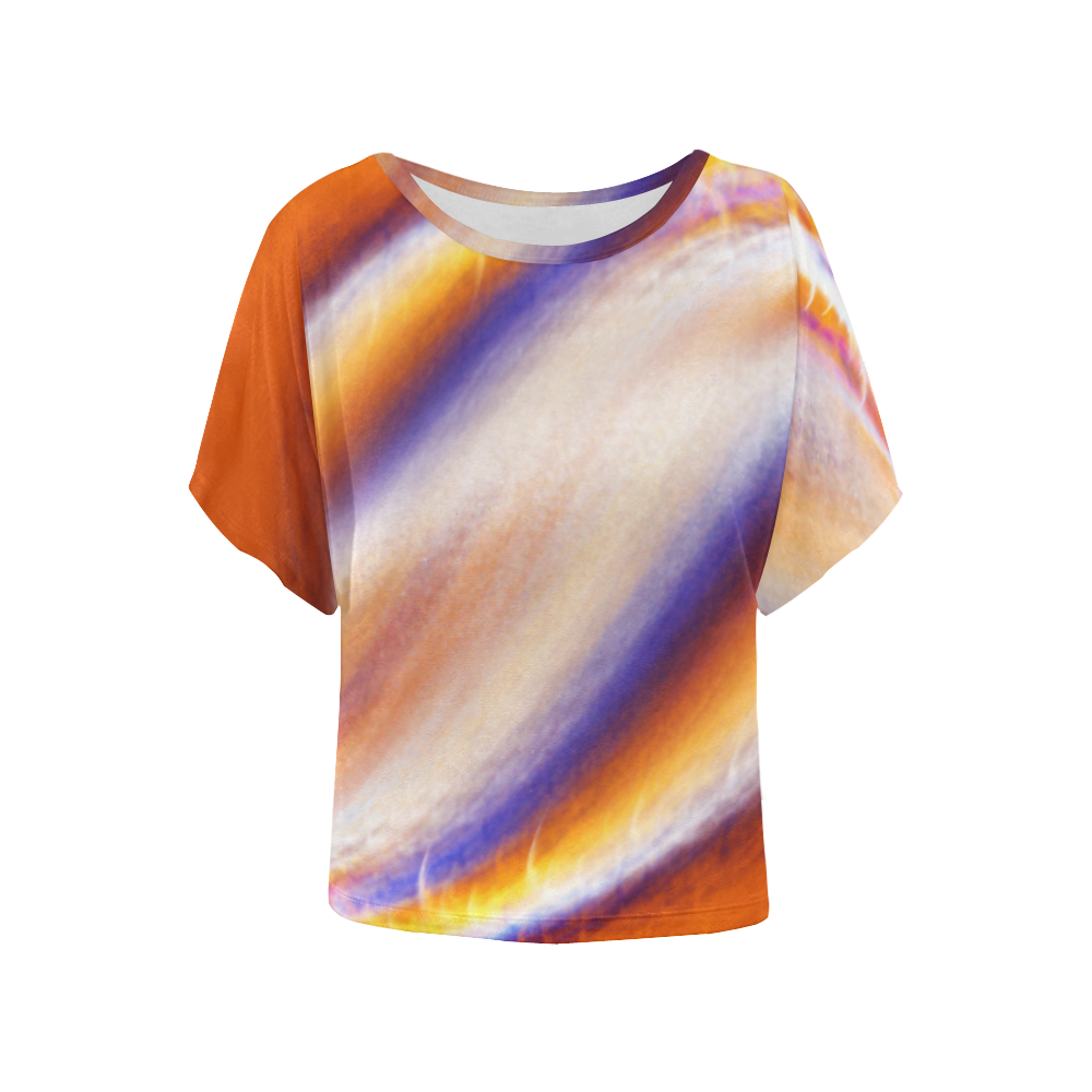 THE BIG WAVE Colorful Painting Women's Batwing-Sleeved Blouse T shirt (Model T44)