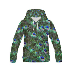 Peacock Feathers All Over Print Hoodie for Men (USA Size) (Model H13)