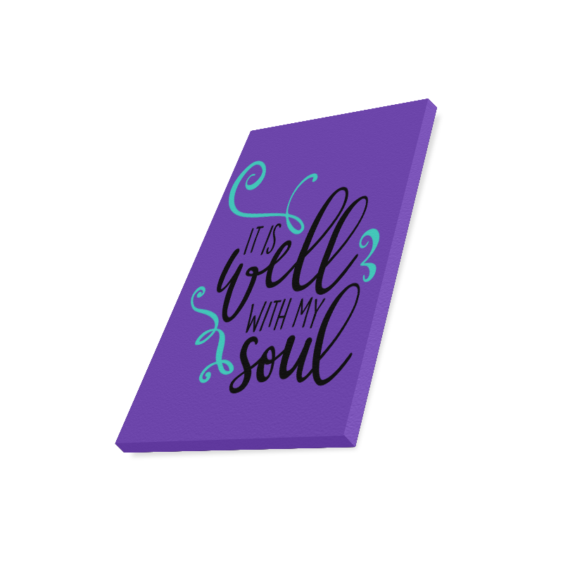 It_is_Well_with_my_Soul_teal black purple Canvas Print 16"x20"