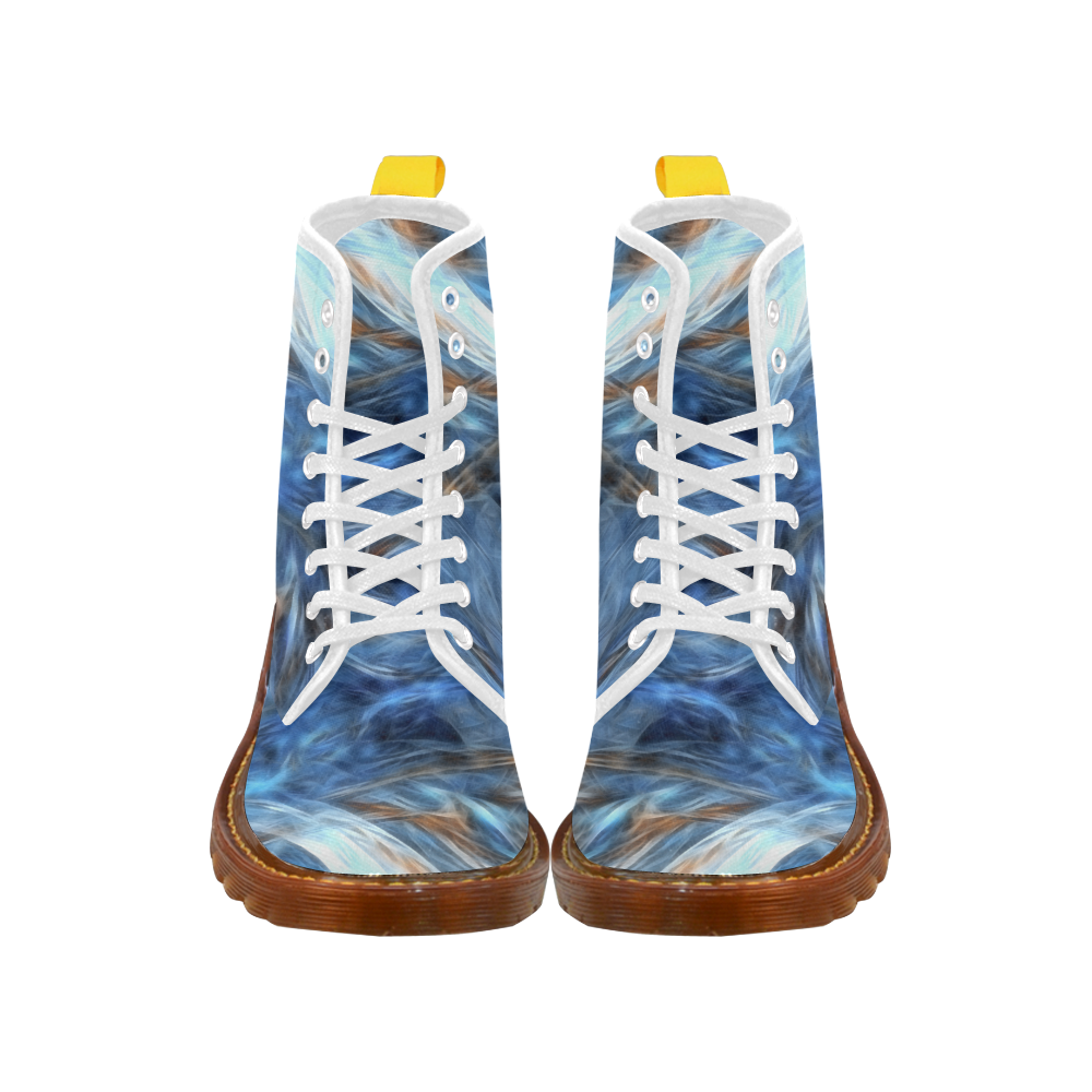 Blue Colorful Abstract Design Martin Boots For Men Model 1203H