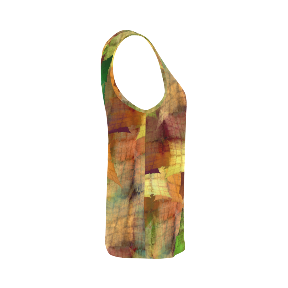Indian Summer Funny Check All Over Print Tank Top for Women (Model T43)
