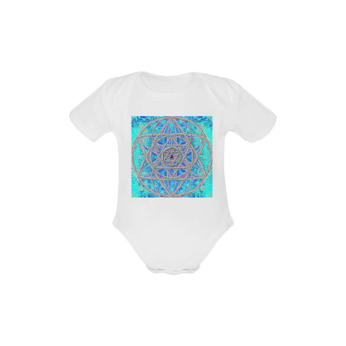 protection in blue harmony Baby Powder Organic Short Sleeve One Piece (Model T28)