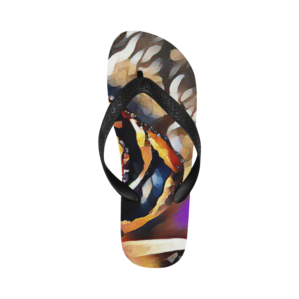 FineArt Colorful Tulip Flip Flops for Men/Women (Model 040)