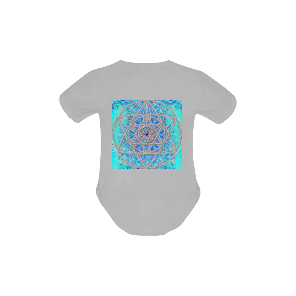 protection in blue harmony grey Baby Powder Organic Short Sleeve One Piece (Model T28)