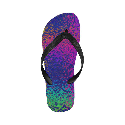 Rainbow Fine Art Grid Black Flip Flops for Men/Women (Model 040)