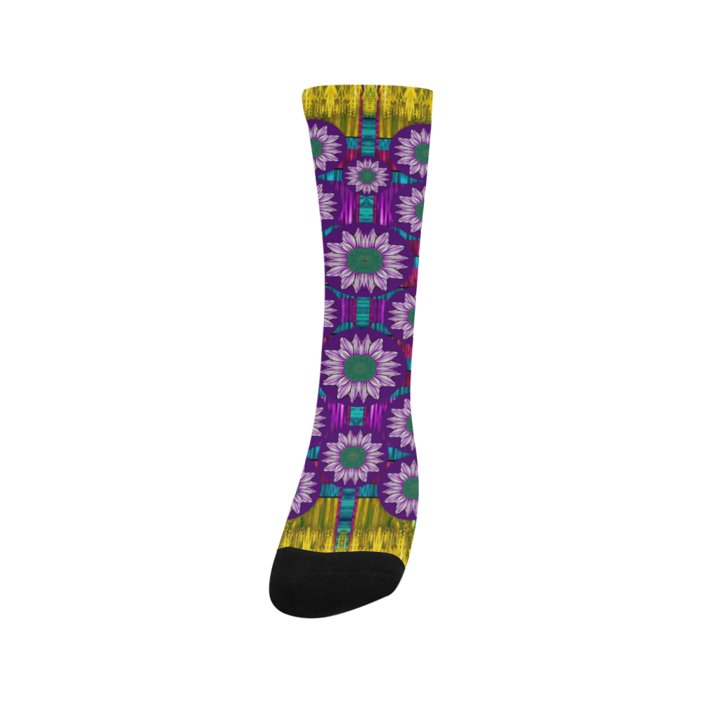 Rain Bow fantasy flowers in wonderful jungle calm Trouser Socks