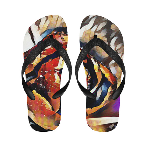 FineArt Colorful Tulip Flip Flops for Men/Women (Model 040)