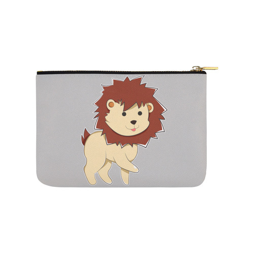 Happy Cartoon Baby Lion Carry-All Pouch 9.5''x6''