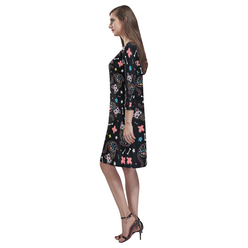 Dia de los Gatos Rhea Loose Round Neck Dress(Model D22)