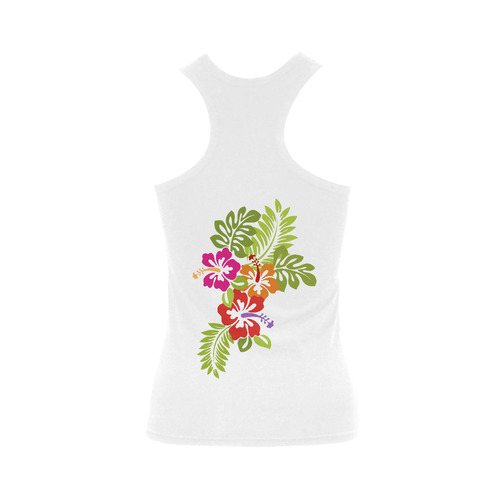 Tropical Aloha Hibiscus Bouquet Women's Shoulder-Free Tank Top (Model T35)