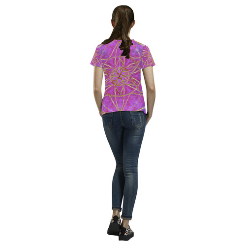 protection in purple colors All Over Print T-Shirt for Women (USA Size) (Model T40)