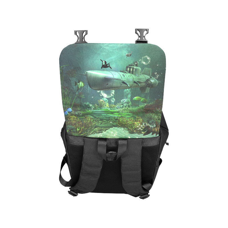Awesome submarine with orca Casual Shoulders Backpack (Model 1623)