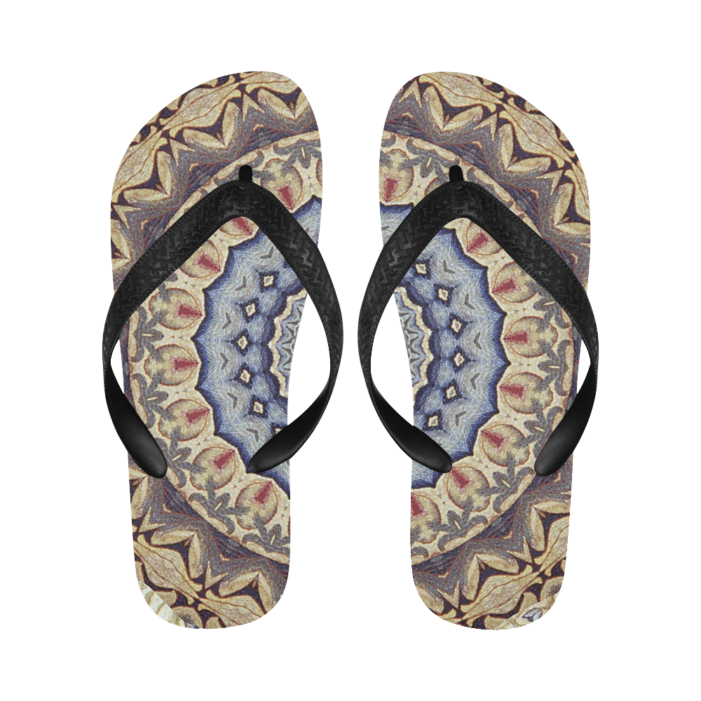 Soft and Warm Mandala Flip Flops for Men/Women (Model 040)