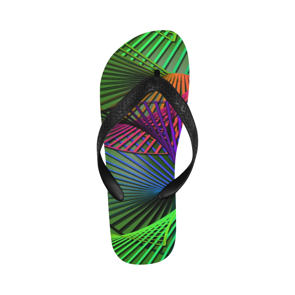 Abstract Multicolor Helix Flip Flops for Men/Women (Model 040)