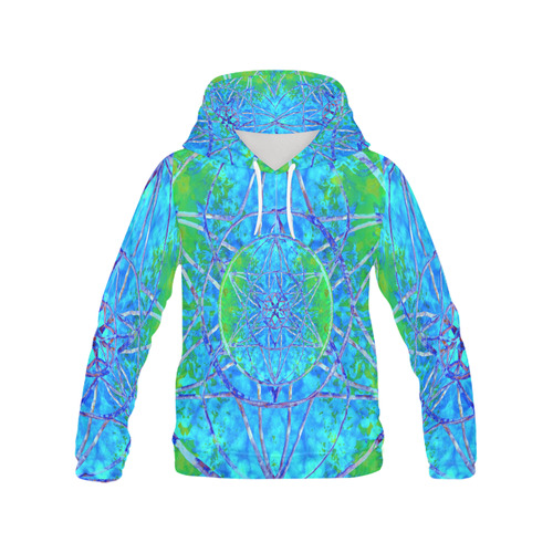 protection in nature colors-teal, blue and green All Over Print Hoodie for Men (USA Size) (Model H13)