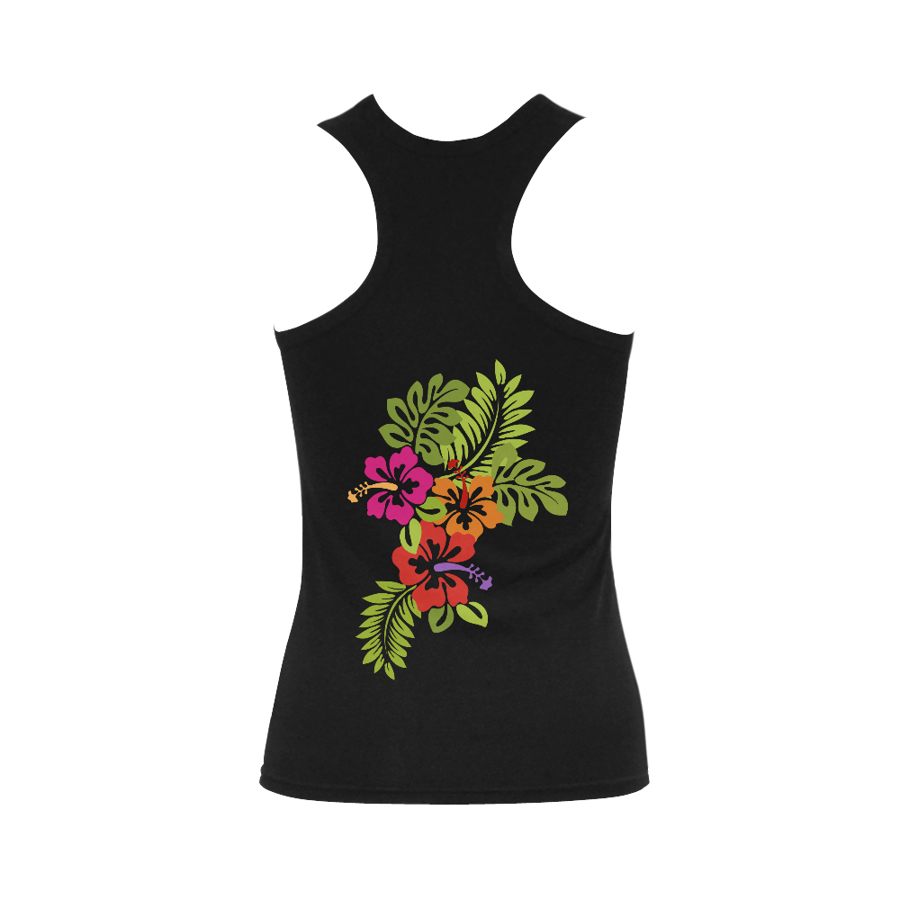 Tropical Hibiscus Flowers Bouquet Women's Shoulder-Free Tank Top (Model T35)