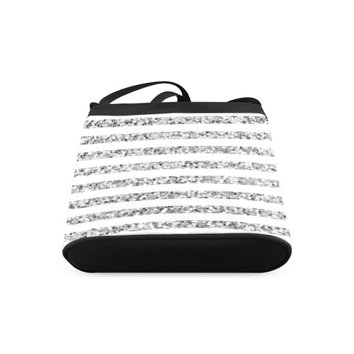 Silver Glitter Sparkle Stripes Crossbody Bags (Model 1613)