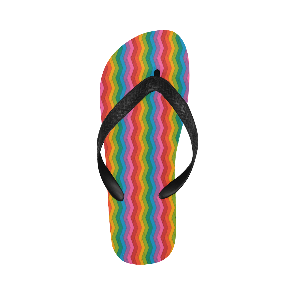 Woven Little Rainbow Flip Flops for Men/Women (Model 040)