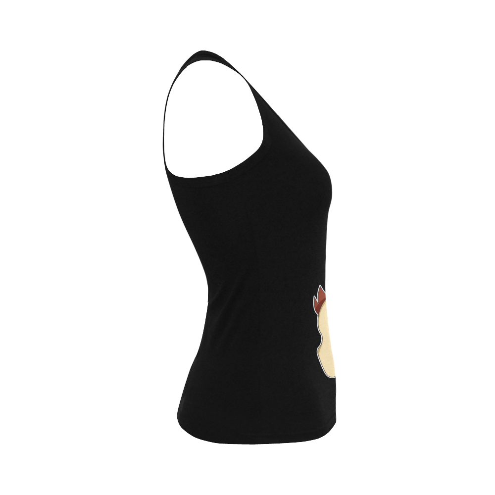 Happy Cartoon Baby Lion Women's Shoulder-Free Tank Top (Model T35)