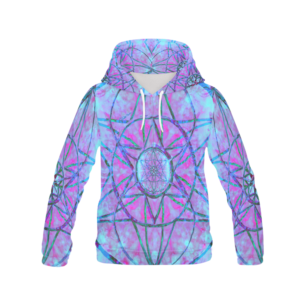 protection through an indigo wave All Over Print Hoodie for Women (USA Size) (Model H13)
