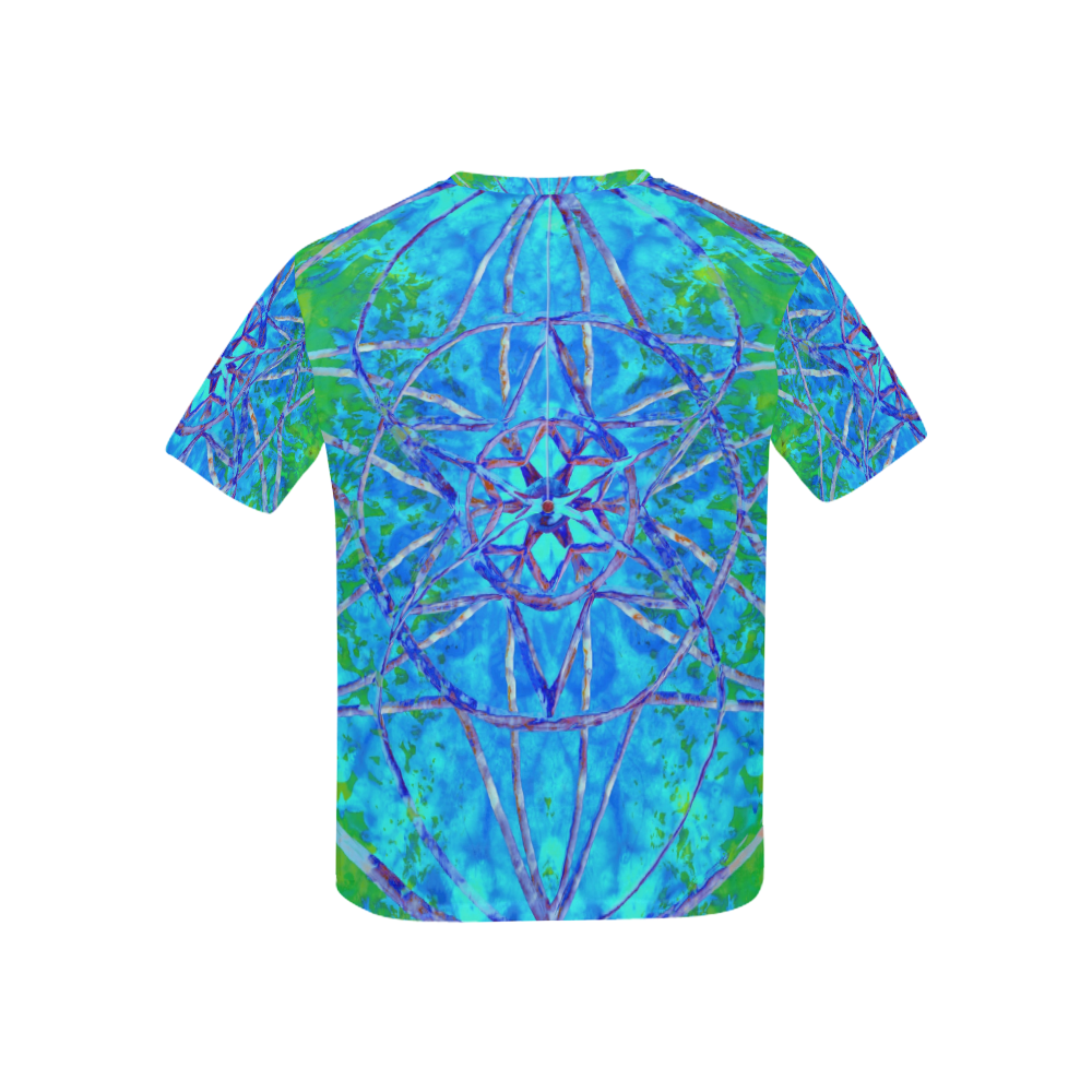 protection in nature colors-teal, blue and green Kids' All Over Print T-shirt (USA Size) (Model T40)