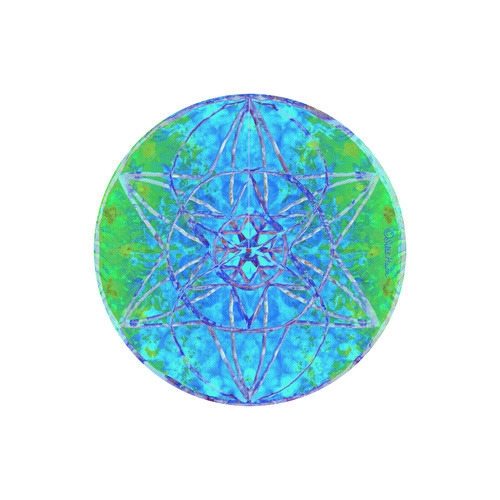 protection in nature colors-teal, blue and green Round Mousepad