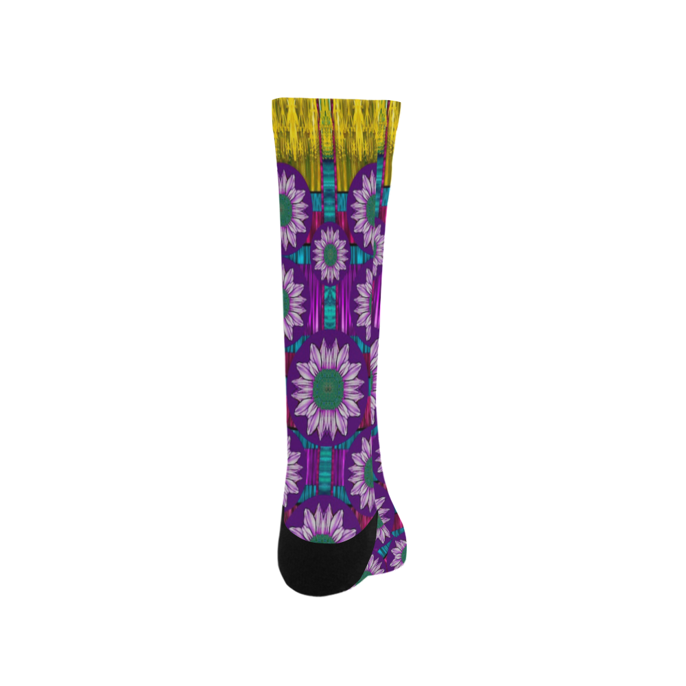 Rain Bow fantasy flowers in wonderful jungle calm Trouser Socks