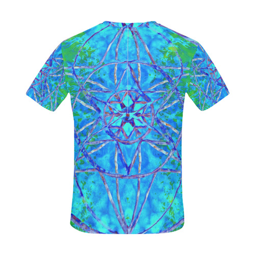 protection in nature colors-teal, blue and green All Over Print T-Shirt for Men (USA Size) (Model T40)