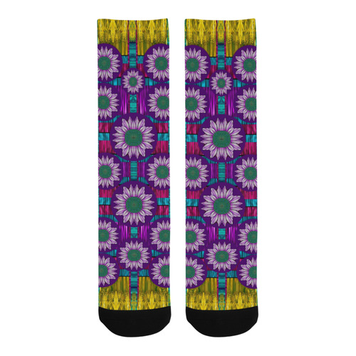 Rain Bow fantasy flowers in wonderful jungle calm Trouser Socks